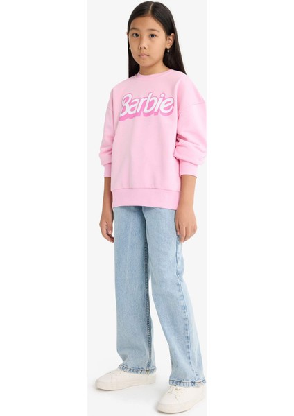 Kız Çocuk Barbie Oversize Geniş Kalıp Bisiklet Yaka Sweatshirt F1090A825AU fiyatları