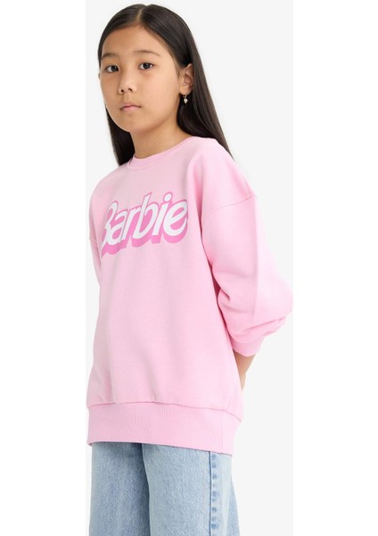 Kız Çocuk Barbie Oversize Geniş Kalıp Bisiklet Yaka Sweatshirt F1090A825AU modelleri