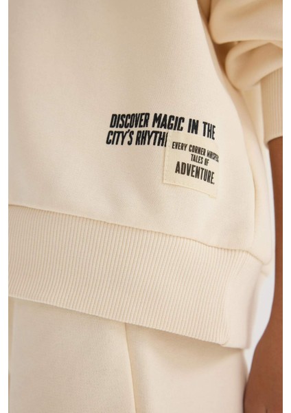 Kız Çocuk 2'li Takım Baskılı Sweatshirt Eşofman Altı F2559A825AU