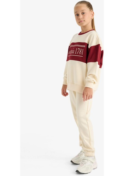 Kız Çocuk 2'li Takım Baskılı Sweatshirt Eşofman Altı E6418A825AU modelleri
