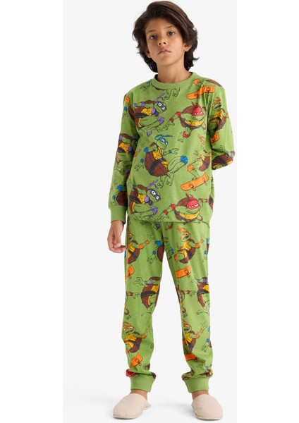 Erkek Çocuk Teenage Mutant Ninja Turtles:Mutant Mayhem Pijama Takımı Uzun Kollu Üst uzun Alt F3407A825AU