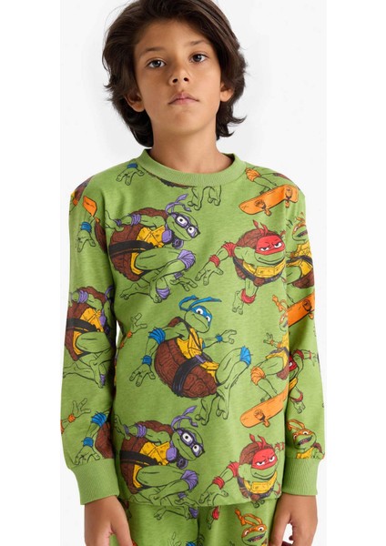 Erkek Çocuk Teenage Mutant Ninja Turtles:Mutant Mayhem Pijama Takımı Uzun Kollu Üst uzun Alt F3407A825AU modelleri