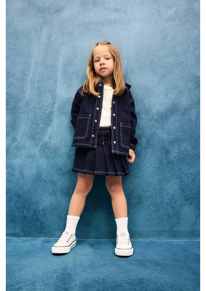 Kız Bebek Kapüşonlu Denim Ceket F6195A525AU fiyatları