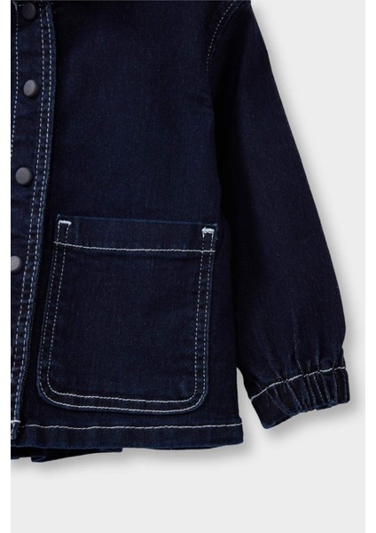 Kız Bebek Kapüşonlu Denim Ceket F6195A525AU fırsatları