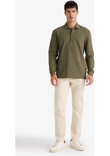 Regular Fit Polo Yaka Waffle Sweatshirt F0301AX25AU fiyatları