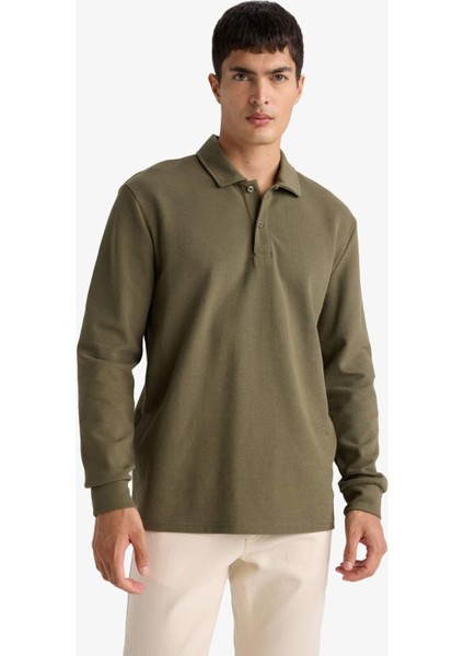 Regular Fit Polo Yaka Waffle Sweatshirt F0301AX25AU fırsatları