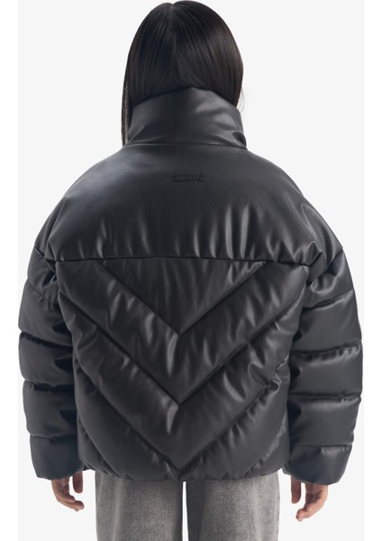 Kız Çocuk Dik Yaka Fermuarlı Şişme Mont F0054A825AU