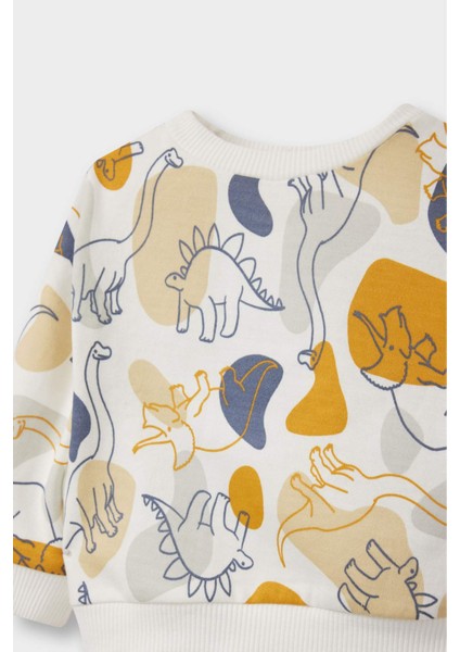 Erkek Bebek 2'li Takım Dinozor Baskılı Sweatshirt Eşofman Altı F0216A525AU modelleri