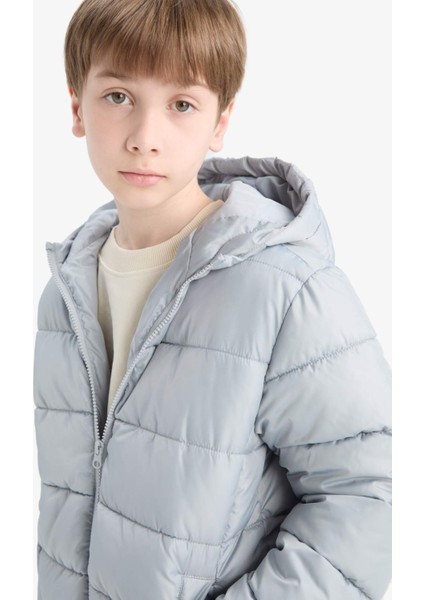 Erkek Çocuk Su Geçirmez Kapüşonlu Fermuarlı Şişme Mont A1875A825AU fırsatları