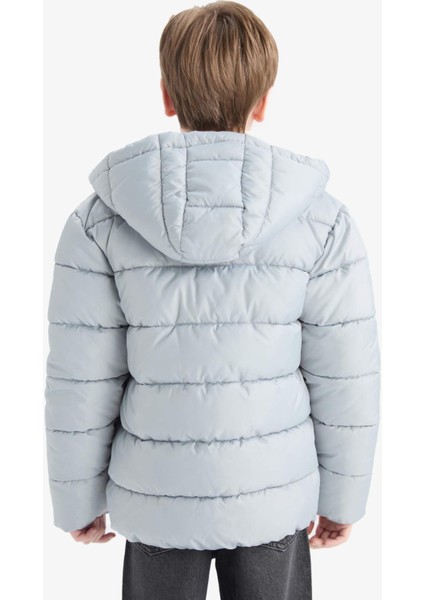 Erkek Çocuk Su Geçirmez Kapüşonlu Fermuarlı Şişme Mont A1875A825AU