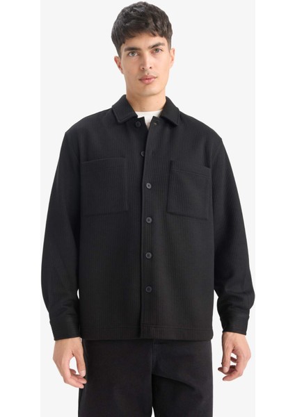 Regular Fit Dokuma Uzun Kollu Gömlek E9203AX25AU fırsatları