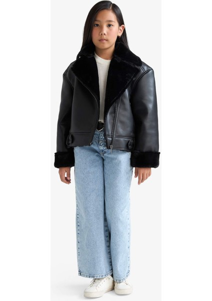 Kız Çocuk Ceket Yaka Suni Kürk Astarlı Mont F0562A825AU fiyatları