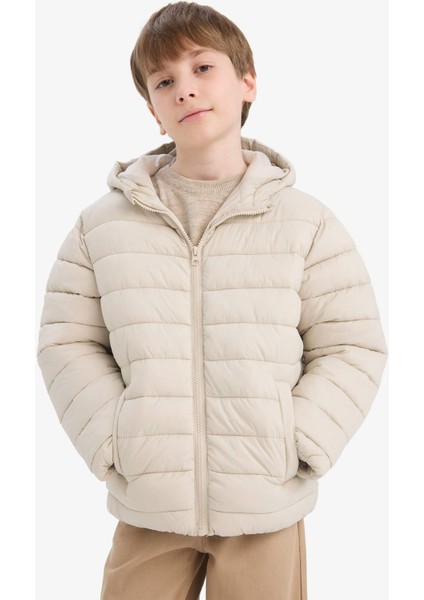Erkek Çocuk Su Geçirmez Kapüşonlu Fermuarlı Şişme Mont E8688A825AU modelleri
