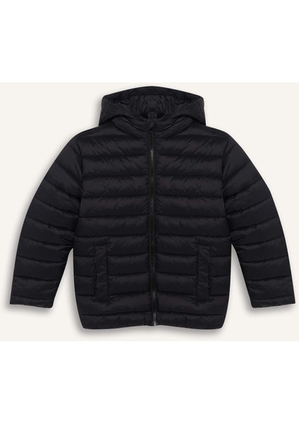 Erkek Çocuk Su Geçirmez Kapüşonlu Fermuarlı Şişme Mont E8688A825AU