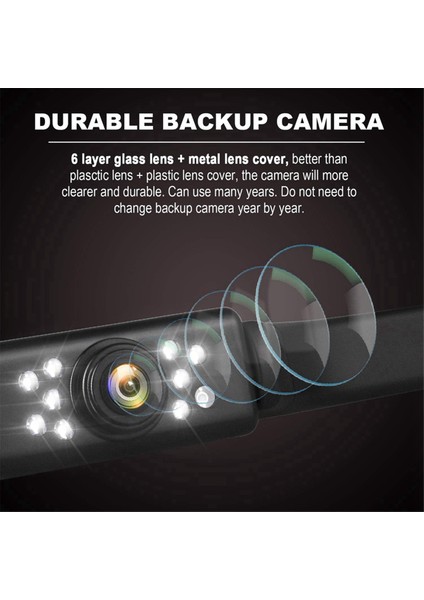 Araba Yedek Kamera Hd Gece Görüşü Arka Görüntüleme Kamera Plaka Plaka Kamerası 9 LED Işık, Ön ve Arka Kameralar (Yurt Dışından) fırsatları
