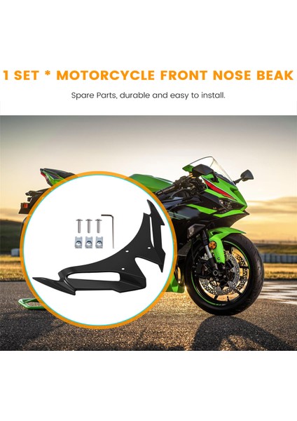 Motosiklet Ön Çamurluk Dekorasyon Burun Gagası Kawasaki NINJA500 Ninja 500 2024-2025 Tutulf Hava Deflektörü, B (Yurt Dışından) fırsatları