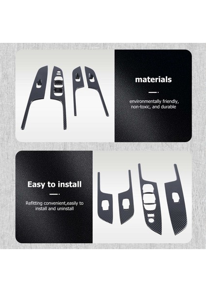 Nissan Navara Için NP300 2016-2019 Araba Penceresi Cam Kaldırma Anahtarı Panel Kapak Döşeme Sticker Aksesuarları, Karbon Fiber (Yurt Dışından) fiyatları