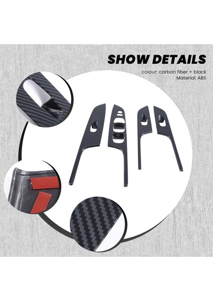 Nissan Navara Için NP300 2016-2019 Araba Penceresi Cam Kaldırma Anahtarı Panel Kapak Döşeme Sticker Aksesuarları, Karbon Fiber (Yurt Dışından) indirimleri