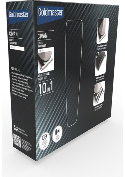Civan GM-7184 Erkek Bakım Seti Şarjlı 60 dk Kuru Kullanım Paslanmaz Çelik Bıçak ve Çoklu Başlık