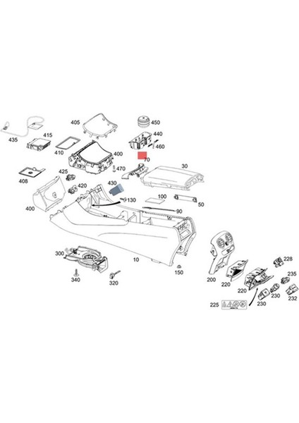 Araba Konsolu Koltuk Kapağı Anahtarı Düğmesi Merkezi Saklama Kutusu Anahtarı 2056803407 Mercedes-Benz C Sınıfı W205 Glc W253 (Yurt Dışından) modelleri