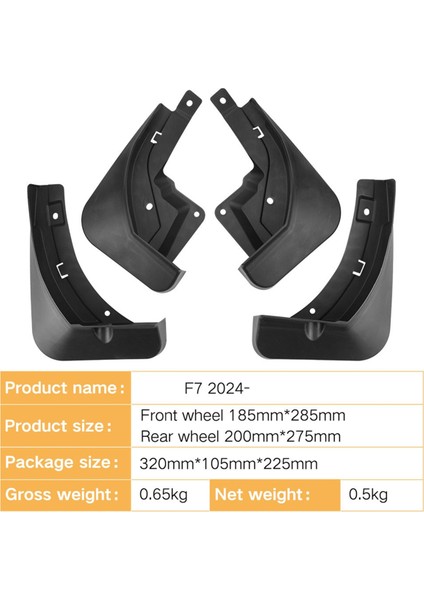 4 Adet Great Wall Haval F7 2024- Sıçrama Geçirmez Koruyucu Kapak 8 Vidalı Sıçrama Çamurluk Koruyucusu (Yurt Dışından) modelleri