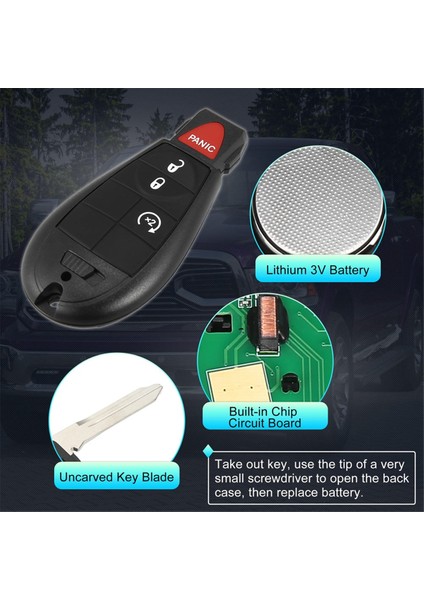 Dodge Ram Için Araba Anahtarı Fob 1500 2013-2021 2500 3500 4500 5500 2013-2018 Anahtarsız Giriş Uzaktan Kontrol GQ4-53T 4 Düğme (Yurt Dışından) fiyatları