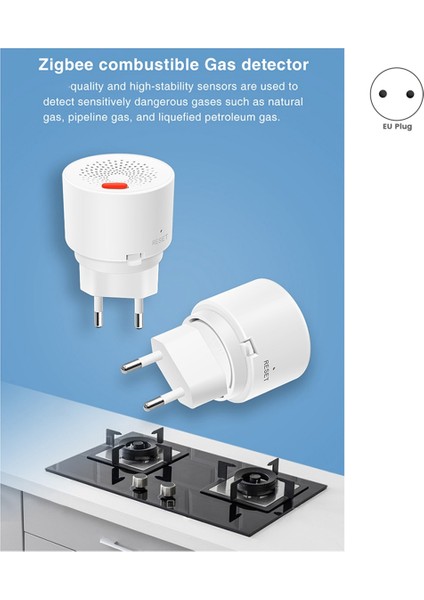 Zigbee Doğal Gaz Sensörü Lpg Gaz Kaçağı Alarm Dedektörü Eu-Plug (Yurt Dışından) modelleri