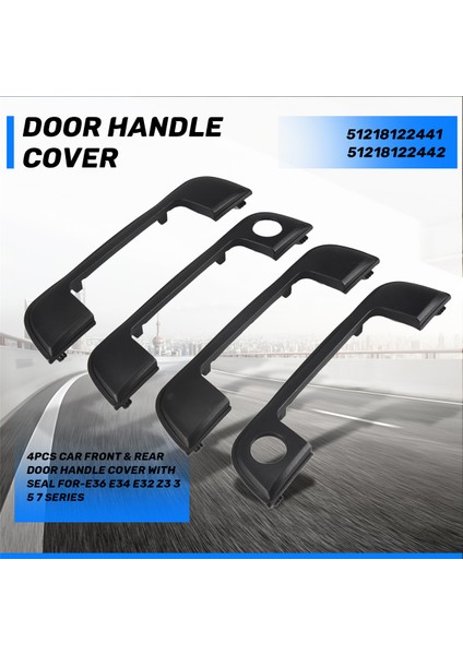 51218122441 51218122442 4pcs Araç Araç Ön ve Arka Kapı Tutma Kapağı Bmw For-Bmw E36 E34 E32 Z3 3 5 7 Serisi (Yurt Dışından) fırsatları