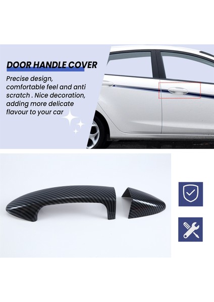 Ford Fiesta 2009 2012 2012 2012 Aksesuarları, Karbon Fiber Için Araba Dış Kapı Kolu Kapak Çıkartması (Yurt Dışından) fırsatları