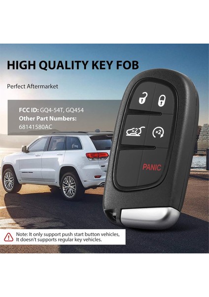 Araba Anahtarı Fob Anahtarsız Giriş Uzak GQ4-54T 433MHZ ID4A Jeep Cherokee 2014-2020 5 Düğmeleri 68141580AA 68141580AB (Yurt Dışından) fiyatları