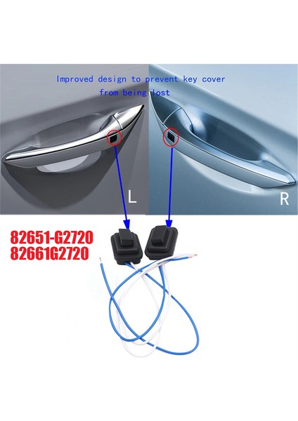 1paır Endüktif Dış Koyu Düğmesi Anahtarı 82651-G2720 82661G2720 Hyundai Ioniq Için 2016-2020 Kapı Çekme Küçük Anahtar (Yurt Dışından) modelleri