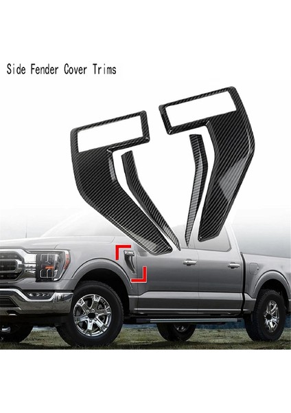 Araba Tarafı Çamurluk Kapağı Trimler Ford F150 F-150 2021 2022 2023 Karbon Için Dekoratif Çıkartmalar (Yurt Dışından) fiyatları