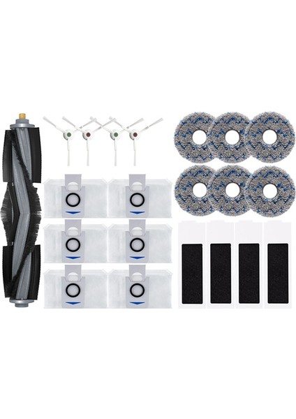 Ecovacs Deebot T20 Omnı Aksesuarları Ana Yan Fırça Mop Bezi Hepa Filtre Toz Çantası Yedek Yedek Parçalar (Yurt Dışından)