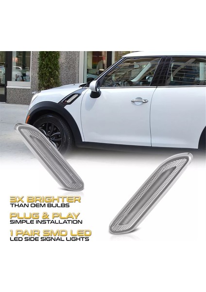 1paır Side Fender LED Turn Sinyal Işık Marker Mini R61 Paceman R60 Countryman 10-17 63139802569 63139802570 (Yurt Dışından) fırsatları