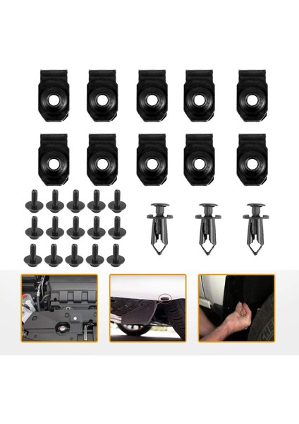 Kapak Sıçrama Kalkanı Koruma Vücut Cıvataları Altında Motor Tampon Çamurluk Astar Itme Tutucu Fineter Perçin Klipler Infiniti G35 G37 FX35 FX45 EX35 (Yurt Dışından) fırsatları
