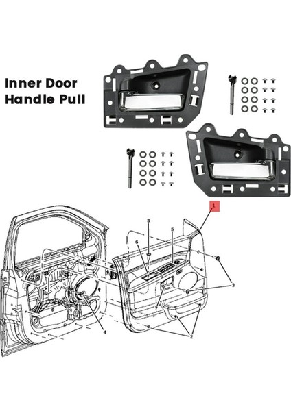 1paır Ön Solda Sağ Kapı Kolu Kaplama Çekme 1JV461J3AA 1JV471J3AA Jeep Grand Cherokee 2005-2011 82139, Lhd (Yurt Dışından) fiyatları