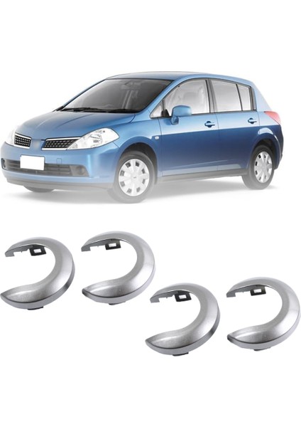 4pcs Araba Iç Kapı Kolu Kapak Kolu Nissan Tiida Için Rozet 2005-2010 1.6 Livina NV200 Geniss Gümüş Gri (Yurt Dışından) indirimleri
