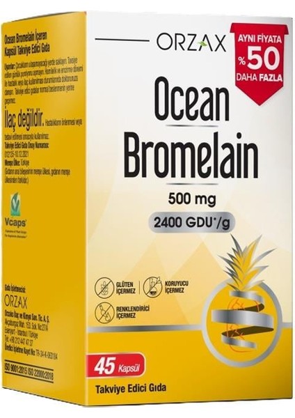 Ocean Bromelain 500 Mg 45 Kapsül