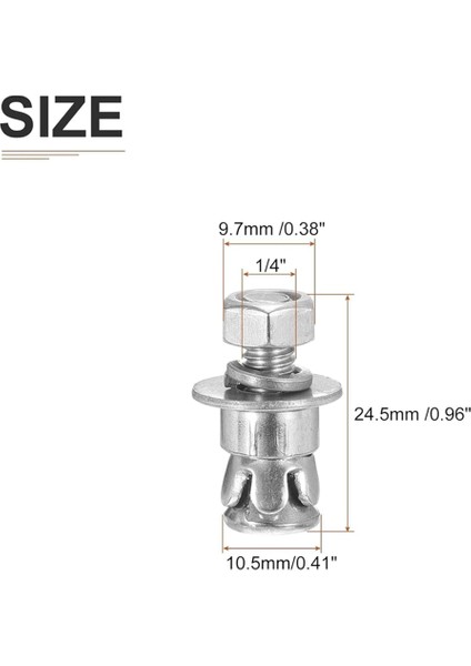 14 Inç x 58 Inç Altıgen Somun Kovan Ankrajları - 5'li Paket (Yurt Dışından) modelleri