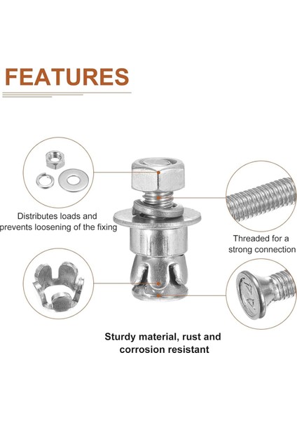 14 Inç x 58 Inç Altıgen Somun Kovan Ankrajları - 5'li Paket (Yurt Dışından) fırsatları
