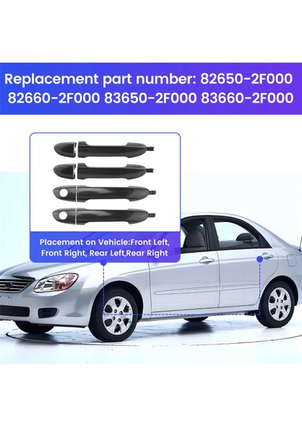 4 Pc Kıa Spektrumları Için Kapı Kolunun Sağdan Sola Doğru Sola Doğru 5 Cerato 04-09 82650-2F000 83650-2F000 (Yurt Dışından) fırsatları