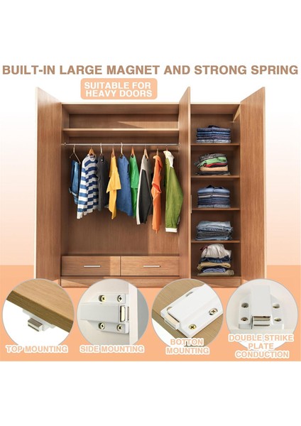 8 Paket Manyetik Itmeli Mandal Ağır Hizmet Tipi Iterek Açılabilen Dolap Beyaz (Yurt Dışından) modelleri