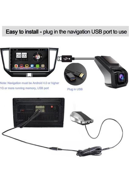 Araba Sabit Disk Video Kaydedici 1080P Sürüş Kaydedici Park Monitörü Kamera Adas Gece Görüşü Kara Kutu, 16G Hafıza Kartı (Yurt Dışından) fiyatları