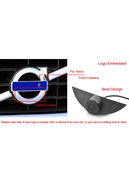 Araba Full Hd Ccd Ön Görünüm Kamera Logosu Volvo S60 S80 V60 XC60 XC90 (Yurt Dışından) modelleri