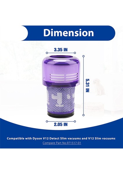 4 Paket V12 Filtreler Dyson V12 Ince Vakumları ve V12 Slim Vakuumları Algılama, Bölüm NO.971517-01 (Yurt Dışından) fiyatları