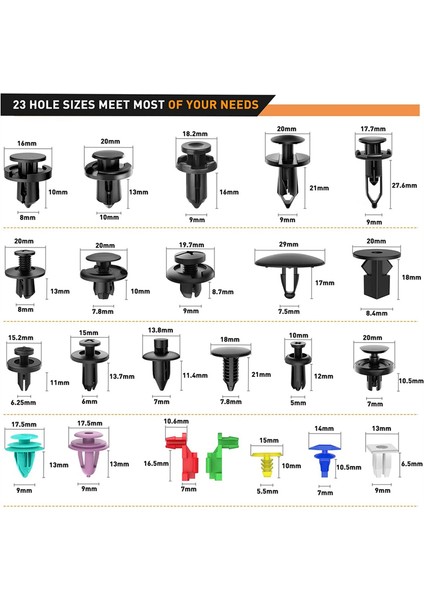 725PCS Araba Push Tutma Klipsleri ve Otomatik Bağlantı Elemanları Çeşitler - 23 Yaygın Boyutlar Kablo Bağları ile Tampon Mudguard Perçinleri (Yurt Dışından) indirimleri