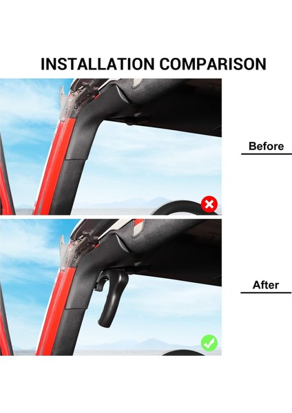 Jk Front Grab, Jeep Wrangler Için Ön Kapı Üst Kapı Çatı Kapma Çubuğu Sapı Jk 2007-2017 Aksesuarlar (Yurt Dışından) fırsatları