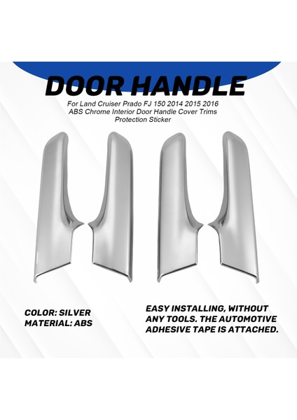 Toyota Land Cruiser Prado Fj 150 2014 2015 2016 Abs Chrome Iç Kapı Tutucu Kapak Trims Koruma Çıkartma (Yurt Dışından) fırsatları