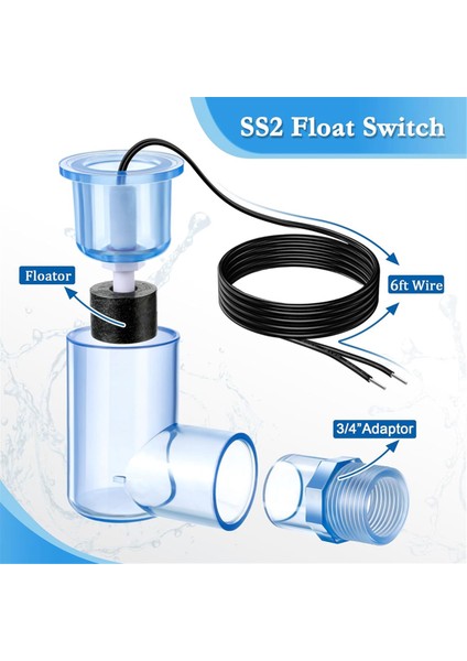 Ss2 Şamandıra Anahtarı L Şekli 34 Inç Adaptör ve 6ft Kablo Şamandıra Anahtarı (Yurt Dışından) fiyatları