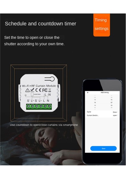 Tuya Wifi Akıllı Perde Anahtarı Panjur Kepenk Motoru RF433.92MHZ (Yurt Dışından)